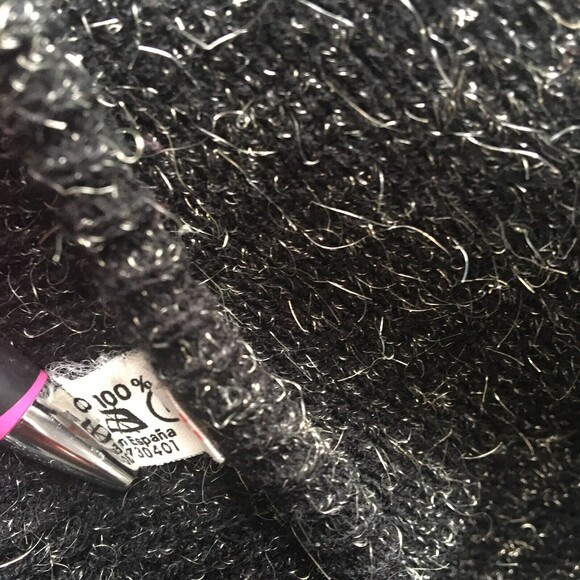 Womens Cardigan Sweater Black Silver Green Button Closure EU Size 48 XXL Spain - Picture 6 of 7